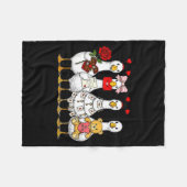 Cute Retro Valentine Silly Gooses Duck Love Couple Fleece Deken (Voorkant (Horizontaal))