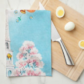 Cute retro vintage Esater Angels Theedoek (Quarter Fold)