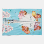 Cute retro vintage Esater Angels Theedoek (Horizontaal)