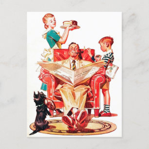 Cute retro vintage Famille toute fonction carte po