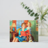 Cute retro vintage Lecture carte postale (Debout devant)
