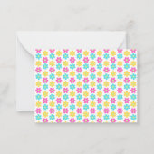 Cute Retro Yellow Pink Blue Daisies Notitiekaartje (Achterkant)