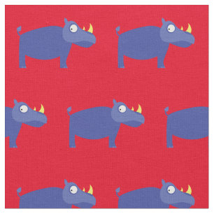 Cute Rhino Kind Baby Nursery Red Rhinoceros Stof