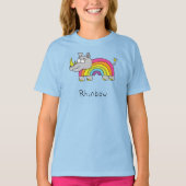 Cute Rhino Rainbow Rhinoceros Kinder Cartoon T-shirt (Voorkant)