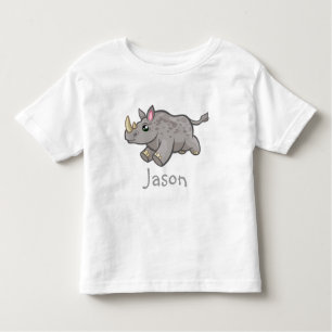 Cute Rhino Wildlife Oerwoud Dierlijke Kinder naam  Kinder Shirts