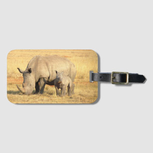 Cute rhinoceros in afrika bagagelabel