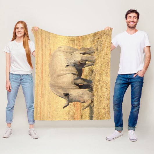 Cute rhinoceros in afrika fleece deken (In situ)