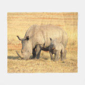 Cute rhinoceros in afrika fleece deken (Voorkant (Horizontaal))