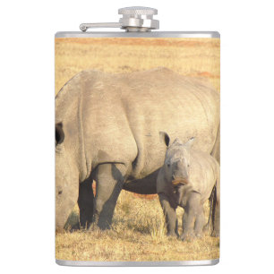 Cute rhinoceros in afrika heupfles