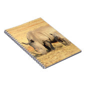 Cute rhinoceros in afrika notitieboek (Rechterzijde)