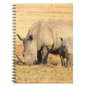 Cute rhinoceros in afrika notitieboek