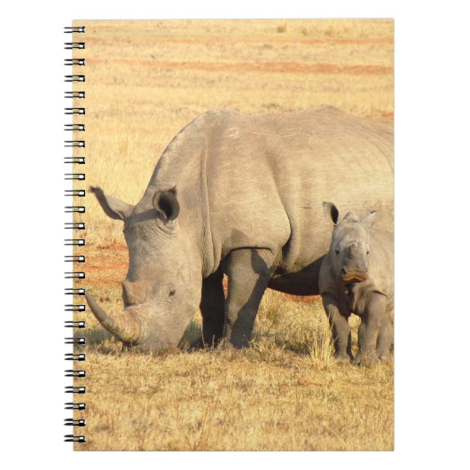 Cute rhinoceros in afrika notitieboek (Voorkant)