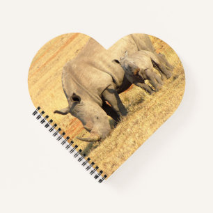 Cute rhinoceros in afrika notitieboek