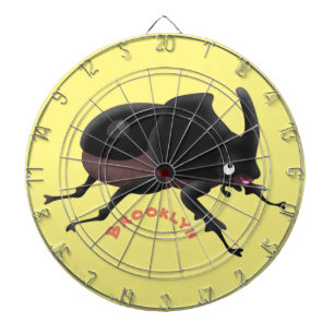 Cute rhinoceros kever cartoon dartbord