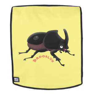 Cute rhinoceros kever cartoon rugtassen