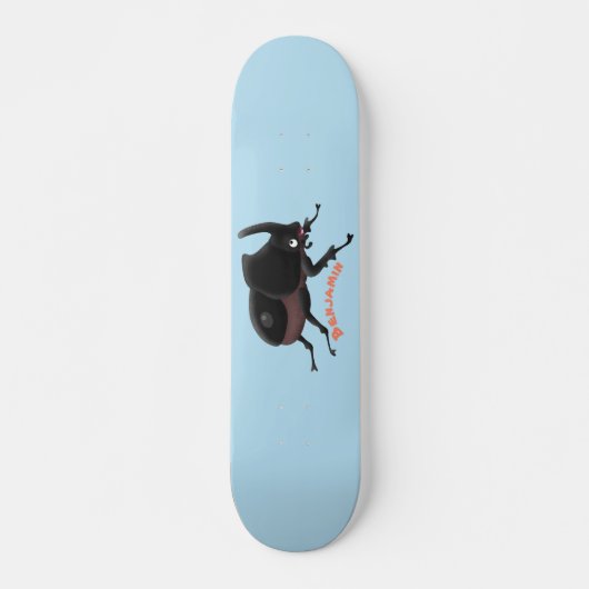 Cute rhinoceros kever cartoon skateboard (Voorkant)