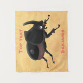 Cute rhinoceros kever cartoon wandkleed (Voorkant)