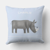 Cute Rhinoceros Personalized Kussen (Achterkant)