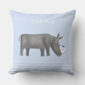 Cute Rhinoceros Personalized Kussen (Voorkant)