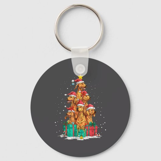 Cute Rhodesian Ridgeback Le Dog Christmas Tree Xma Sleutelhanger (Voorkant)