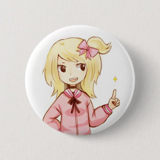 Cute Ribbon Girl Button Badge