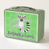 Cute ring tail lemur dansend cartoon illustratie (Voorkant)