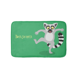 Cute ring tail lemur dansend cartoon illustratie badmat