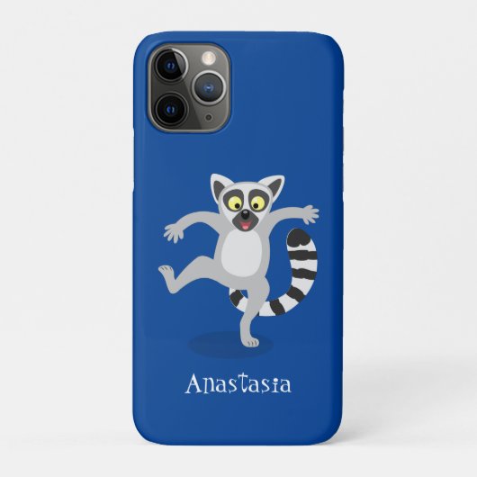 Cute ring tail lemur dansend cartoon illustratie Case-Mate iPhone case (Achterkant)