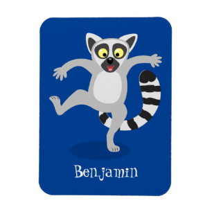 Cute ring tail lemur dansend cartoon illustratie magneet
