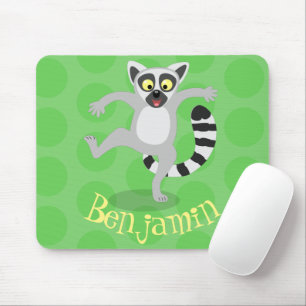 Cute ring tail lemur dansend cartoon illustratie muismat