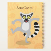 Cute ring tail lemur dansend cartoon illustratie planner (Achterkant)