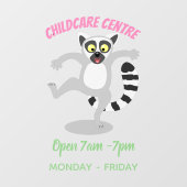 Cute ring tail lemur dansend cartoon illustratie raamsticker (Vel)