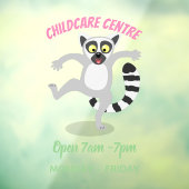 Cute ring tail lemur dansend cartoon illustratie raamsticker (Vel 3)