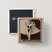 Cute risqué 1920's Flapper Girl Button (Voorkant /achterkant)