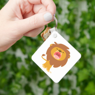 Cute Roaring Cartoon Lion Sleutelhanger