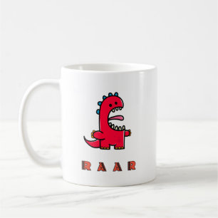 Cute Roaring Red Dinosaur RAAR Koffiemok