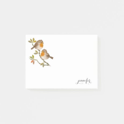 Cute Robin Birds Post it Note (Voorkant)