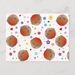 Cute robines en bloesems briefkaart