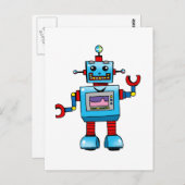 Cute robot briefkaart (Voorkant / Achterkant)