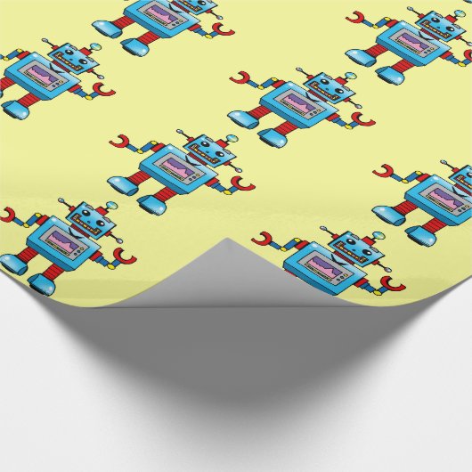 Cute robot cadeaupapier (Hoek)