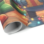 Cute Robot Christmas Holiday  Cadeaupapier (Rol Hoek)