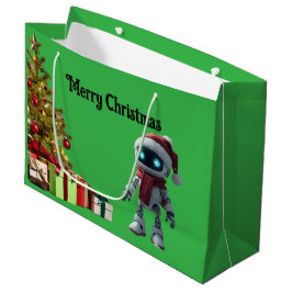 cute robot Christmas holiday tech Gift Bag Groot Cadeauzakje