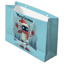 cute robot Christmas holiday tech Gift Bag Groot Cadeauzakje