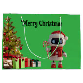 cute robot Christmas holiday tech Gift Bag Groot Cadeauzakje (Achterkant)