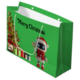 cute robot Christmas holiday tech Gift Bag Groot Cadeauzakje