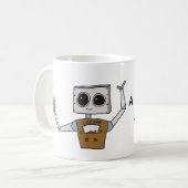 Cute Robot Coffee cup Koffiemok (Voorkant links)