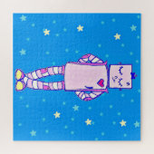 Cute Robot en Stars Puzzle Legpuzzel (Horizontaal)