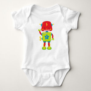 Cute Robot, Funny Robot, Colorful Robot, Robotica Romper