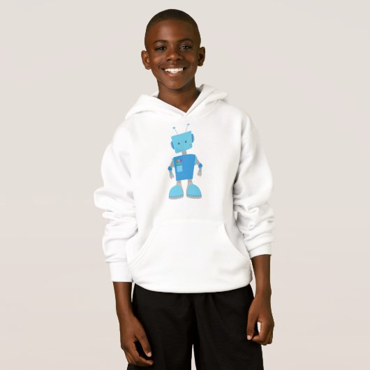 Cute Robot, Funny Robot, Gekke Robot, Blauwe Robot (Voorkant volledig)