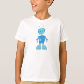 Cute Robot, Funny Robot, Gekke Robot, Blauwe Robot T-shirt (Voorkant)